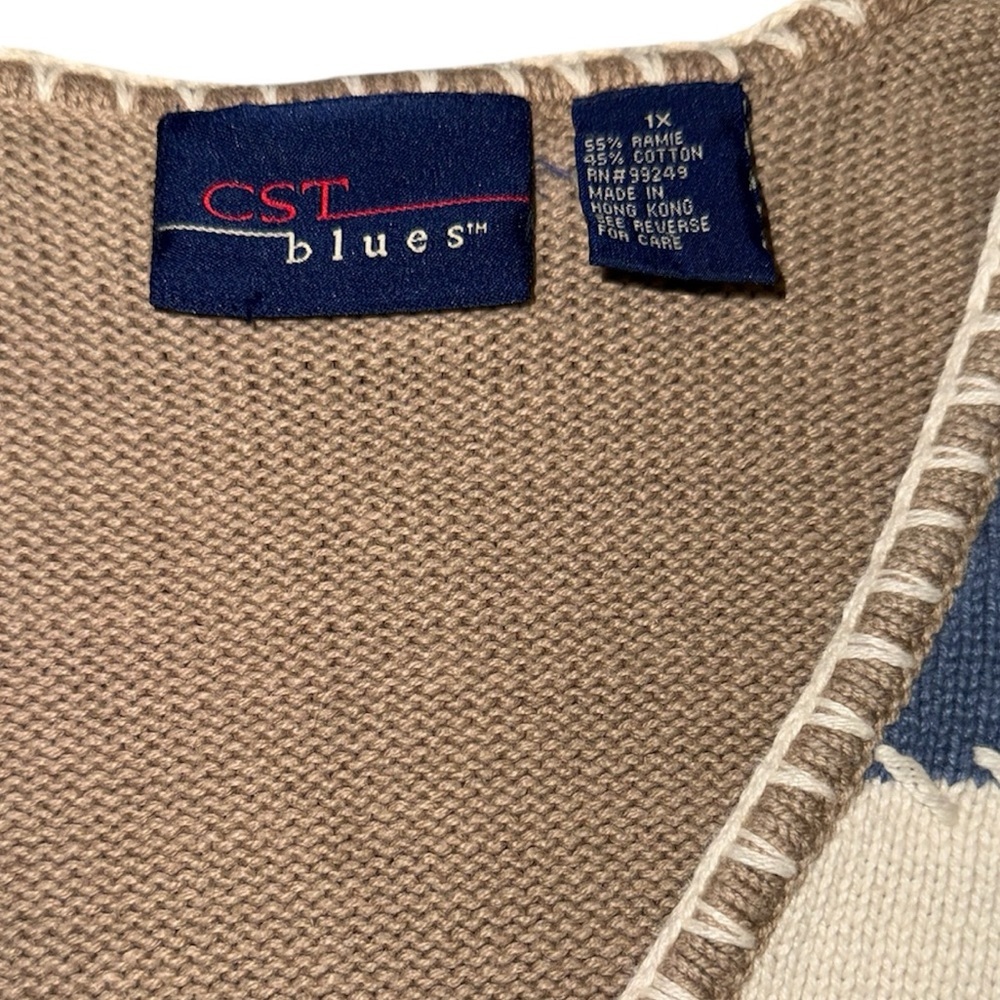 Patchwork Knit Vest with Floral Embroidery - Picture 3 of 3